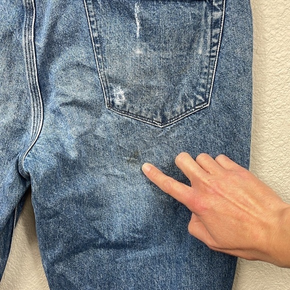 Madewell Boyjean Jeans Medium Wash Rigid Denim Distressed Slits Sz 28 - Picture 13 of 13